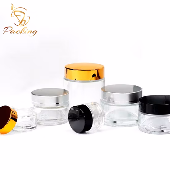 20% de desconto na embalagem por atacado Frasco de vidro cosmético transparente 20g 30g 50g 100g para creme ou perfume