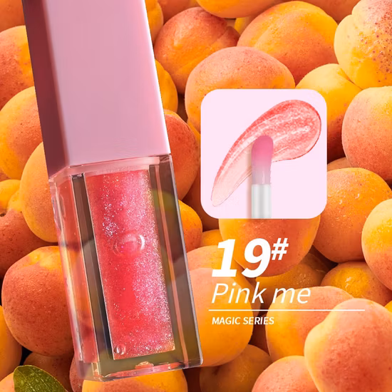 Novos produtos cor rosa portátil exclusivo tubos de brilho labial design de moda tubos de brilho labial de plástico de natal