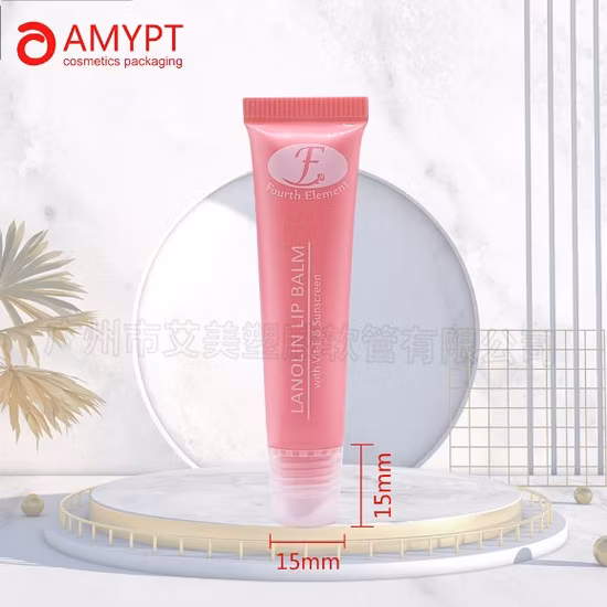 Tubos de aperto cosméticos de plástico de estampagem a quente vazios personalizados para pacote de brilho labial